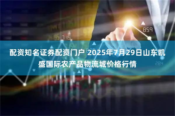 配资知名证券配资门户 2025年7月29日山东凯盛国际农产品物流城价格行情